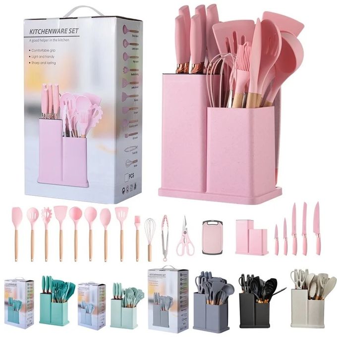 19 Silicone Cooking Spoon And Knife Set